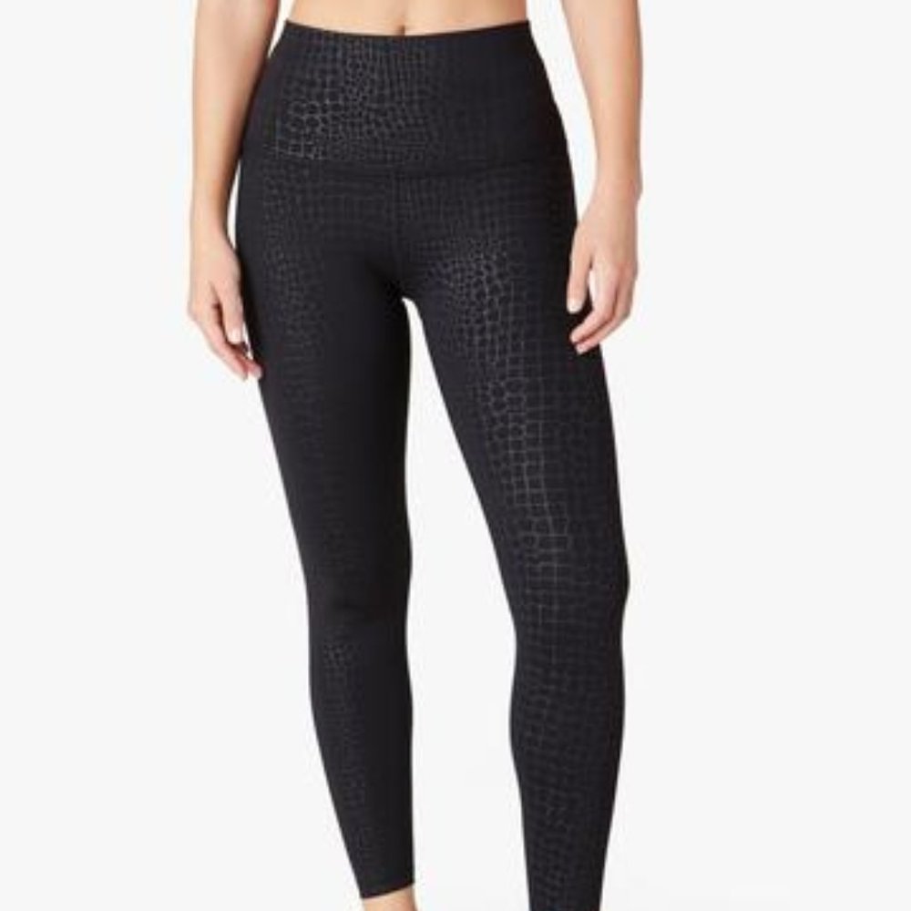 Embossed Croc High Waisted Midi Legging